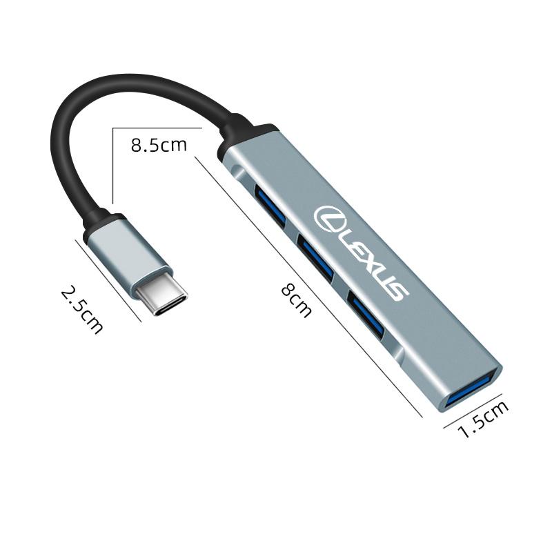 3-портовый USB Type C ХАБ 3.0/2.0 OTG Адаптер Автомобильные Аксессуары Для Lexus FSPORT LBX NX RX 350h 450h ES UX 300e GS GX IS LS LX CT LC