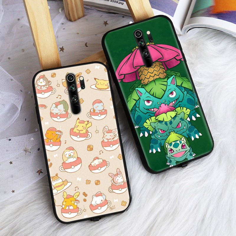 Черный чехол для OPPO Reno 8 6 5 4 Pro Plus Find X3 A17 A3 A31 A38 A40 A53 A54 A55 A74 A76 A78 A77 A80 A94 A95 A96 Lite P-35 Милые Покемоны Пикачус