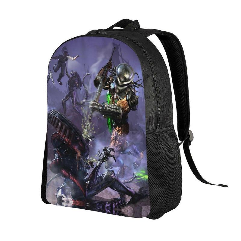 Alien vs Predator Cartoon Backpack Daypack for Camping Anime Bag Notebook Bag-LDYH60