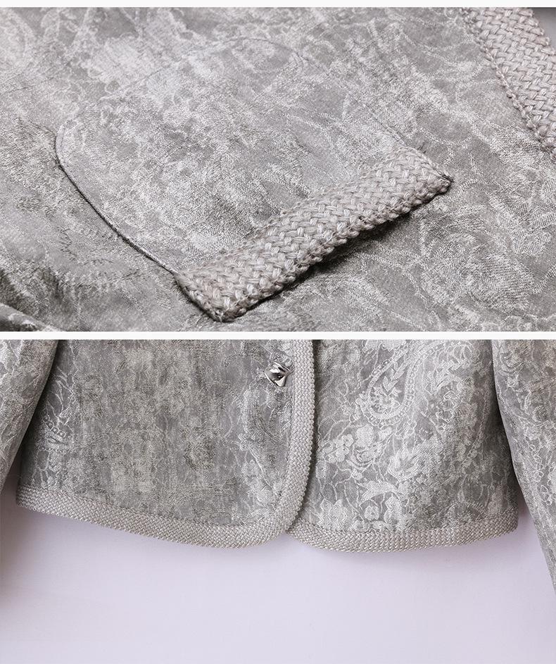 Женская модная куртка с жаккардовым узором и V-образным вырезом, весна 2025