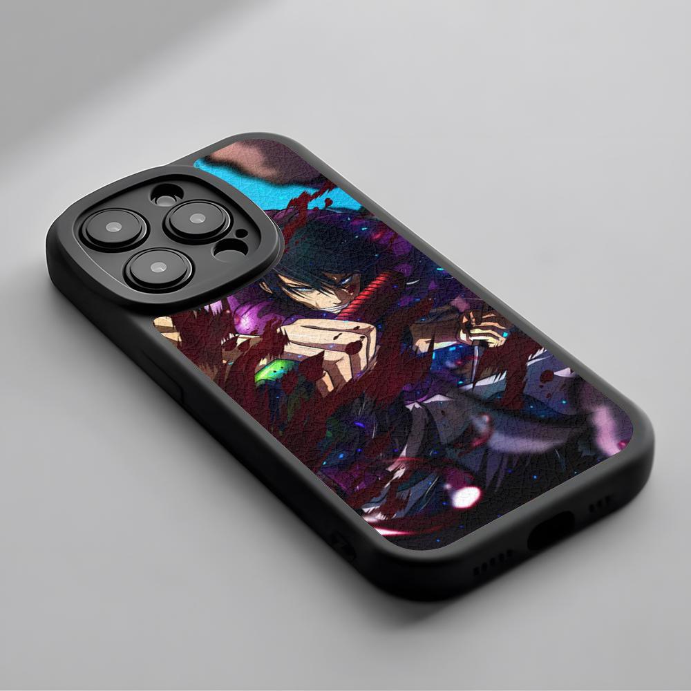 Супер крутой чехол для телефона с Тодзи Фусигуро из аниме для iPhone 16 15 14 13 12 11 Plus Pro Max Роскошный силиконовый чехол из натуральной кожи черный