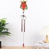 1pc Wind Chime Owl Ironwork Metal Hanging Ornaments Glass Painting Spray-painted Handicrafts Hanging Piece Courtyard Garden