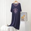 Spring and Summer Printed Nightgowns Women's Plus Size Homewear Nightgown Dress