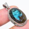 Natural Labradorite Gemstone 925 Solid Sterling Silver Gift Pendant 1.50" L4y99