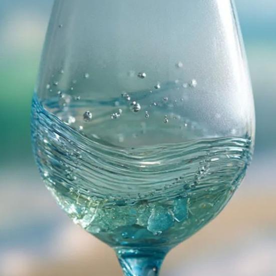 Бокал для вина «Океанская волна» со спиралевидной ручкой, выдувной из морского стекла, кофейная кружка, матовый синий градиентный цвет, стеклянный стакан