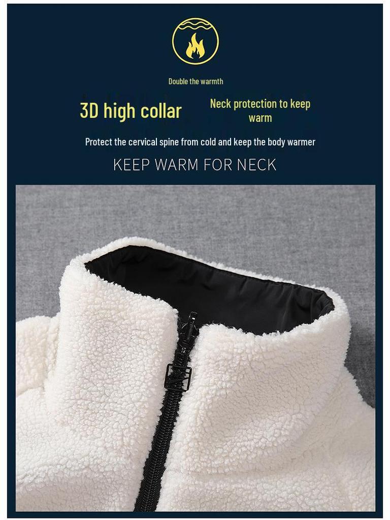 Двусторонняя куртка из овечьей шерсти: Модный мужской и женский хлопковый стеганый пальто Зима 2025