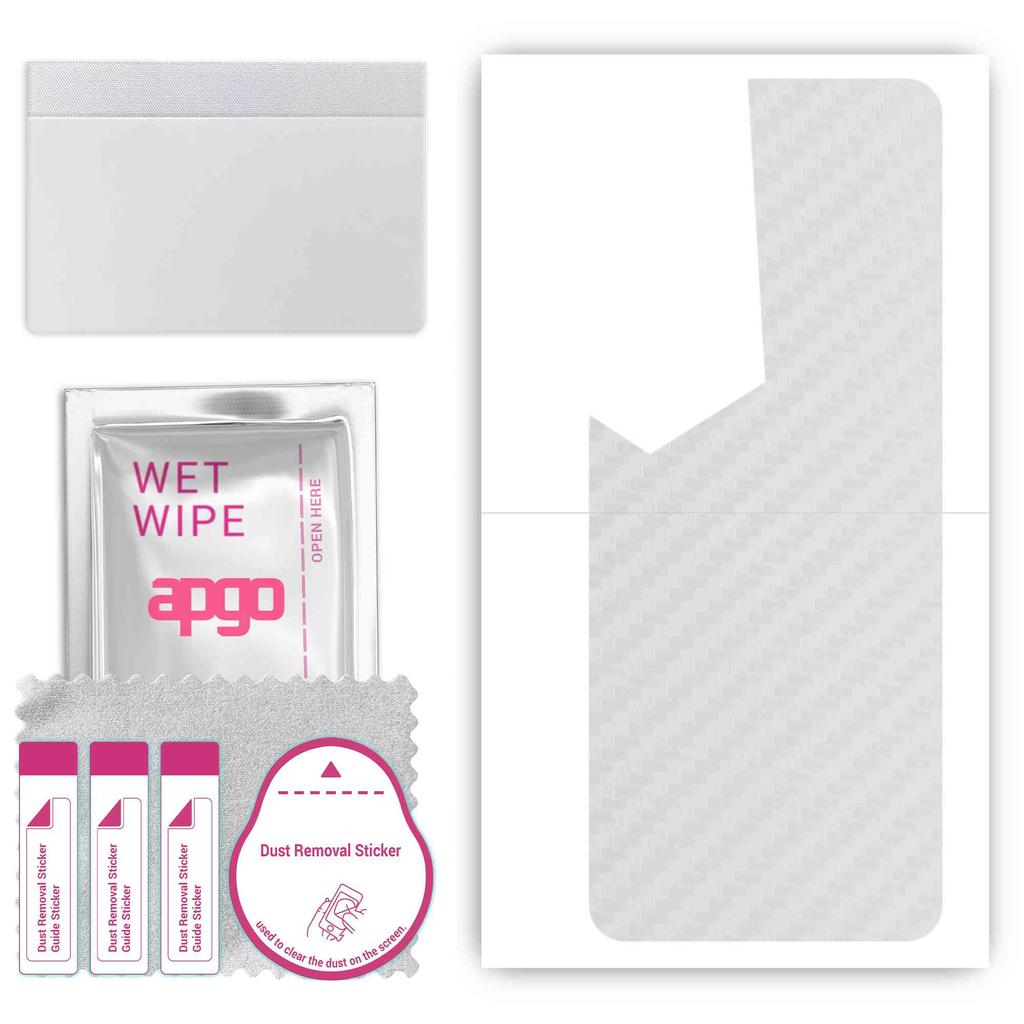 apgo Protective Skin Sticker for the Back Compatible with Tecno Pova Neo 2, Wrap Film, Foil, Vinyl - Pattern Transparent Carbon