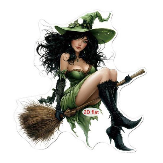 Yousheng 2D Акриловая подвеска Ведьма Готическая подвеска Мультяшная ведьма Хэллоуинское украшение для рюкзака, автомобиля, брелок-декор