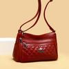 Embroidered Diamond Grid PU Single Shoulder Crossbody Women's Bag