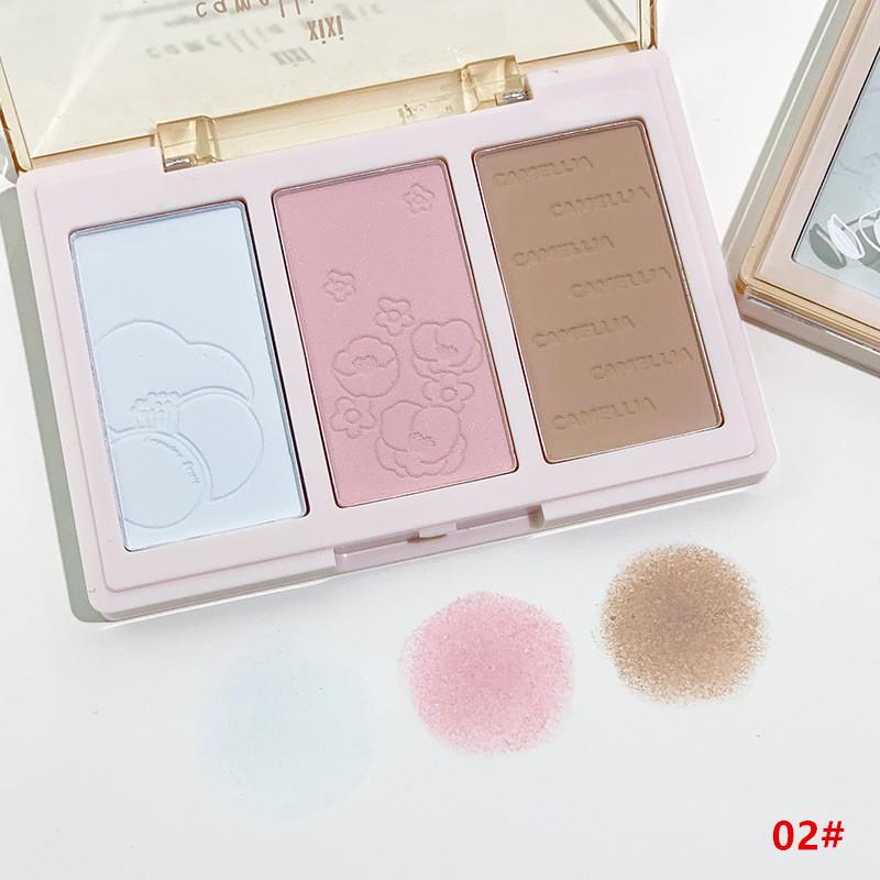 Xixi 3-в-1 Exquisite Girl Magic Camellia Contour Palette Stereo Highlight Sexy Contour Blush