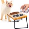 Stainless Steel Non-Slip Elevated Cat Bowls, 32 Oz Raised Pet Food Bowl Feeder With 15 Degree Tilt Dish