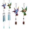 Creative Hummingbird Wind Chime Metal Hanging Decoration Garden Decoration Bell Pendant  Gift