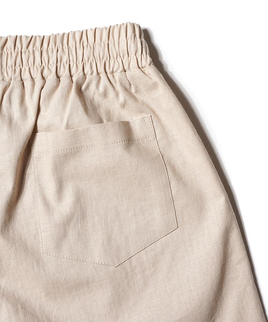 GAKKAI UNIONS Linen Single-Pleat Short Pants Beige