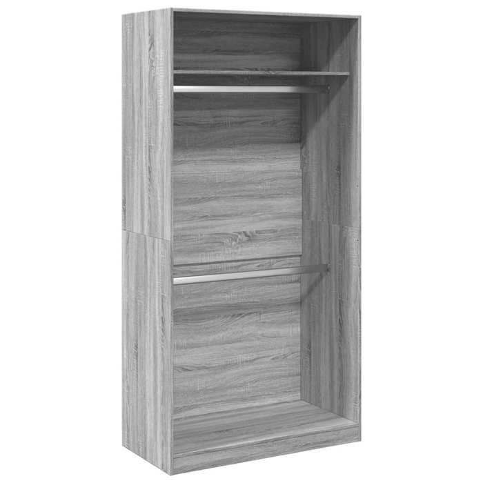 VidaXL Wardrobe Sonoma Grey 100x50x200 Cm Engineered Wood, Storage Cabinet, Wardrobe Organizer, Cabinet, 3307806
