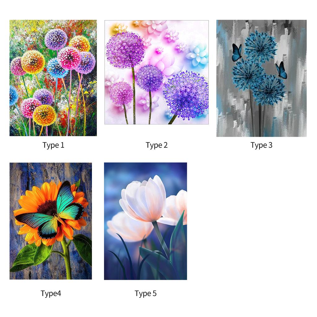 10 x 10 Inch Dandelion DIY 5D Diamond Painting Kit Full Drill Diamond Painting Grass Flower Pattern Acrylic Rhinestone Mosaic Painting Craft Home Wal