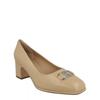 Salvatore Ferragamo Comiso Leather Pumps Beige White