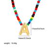 Colorful Beads Letter Choker Necklace for Women 18K Gold Plated 26 Alphabet Initial Pendant Necklace Boho Jewelry Accessories