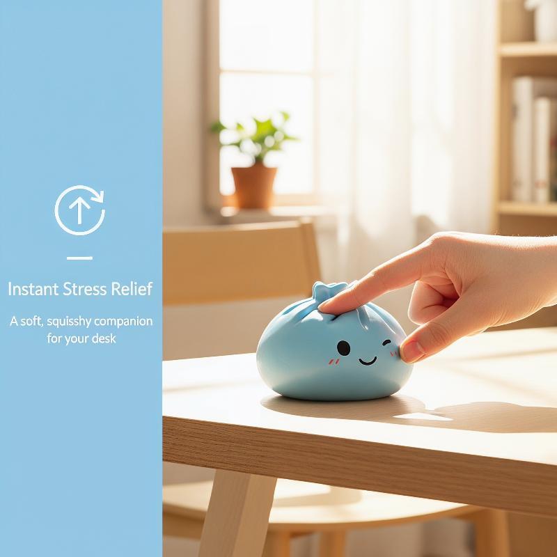 Cute Cartoon Steamed Bun Shaped Soft Bubble Finger Toy Stress Reliever Mini Steamed Bun Squishy Toy