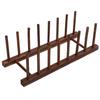 Drying Rack Wooden 8 Columns Foldable Dish Bowl Organizer for Kitchen Dish Plate Bowl Cup Pot Lid