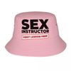 Custom Pink Sex Instructor Bucket Hat Women Unisex Fashion Summer Beach Sun Fisherman Cap