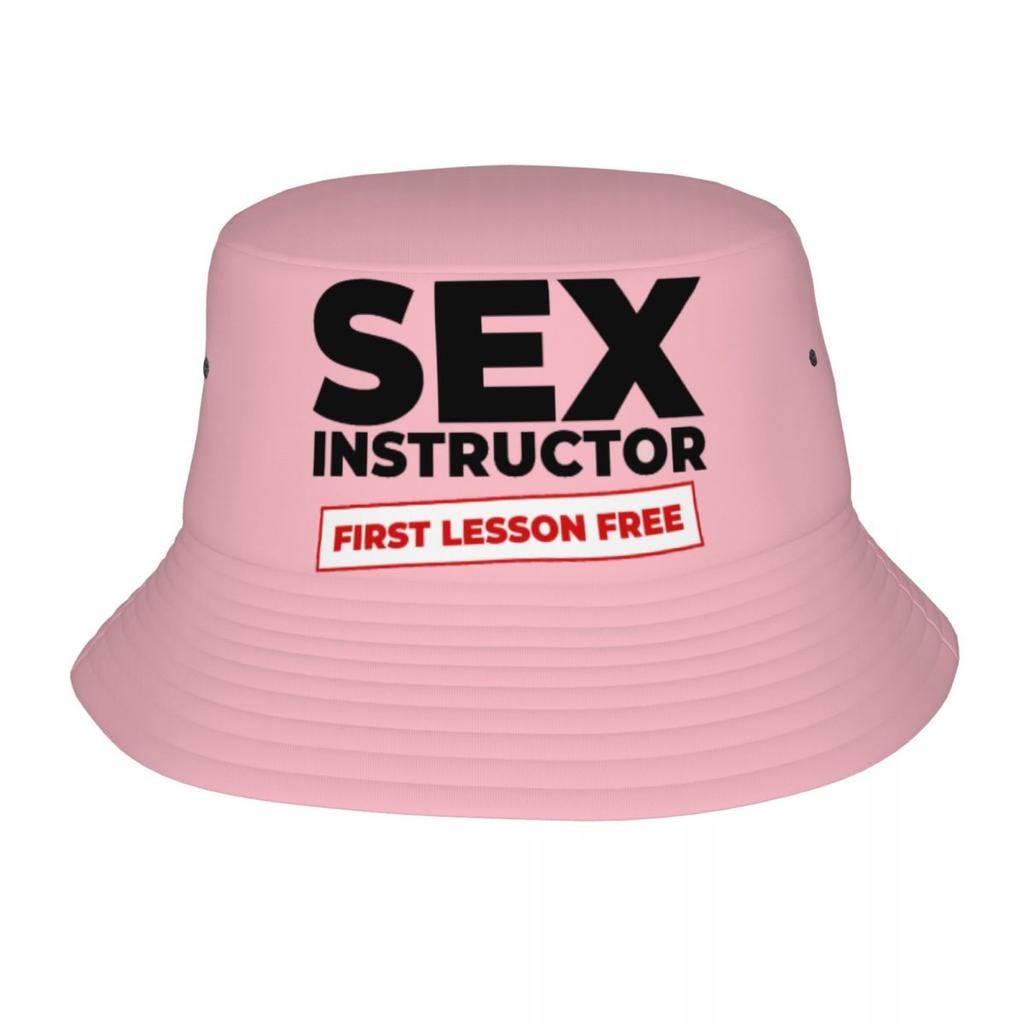 Custom Pink Sex Instructor Bucket Hat Women Unisex Fashion Summer Beach Sun Fisherman Cap