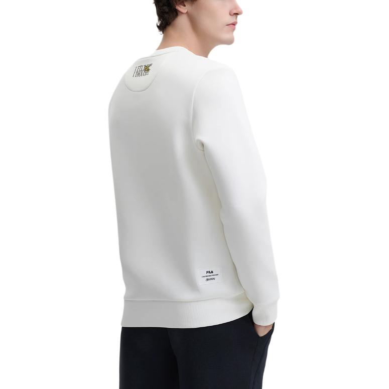 Fila X Rousseau Серия Наследие Модный Простой Удобный Свитшот с Круглым Вырезом Американский Свитшот Мужской свитшот Облако-Гриб-Белый F11M448219F-WT