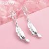 925 Sterling Silver Wedding Jewelry Fashion Leaf Earrings