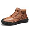 Men's Plus Size Velvet-Lined Martin Boots - Mid-Top Casual Outdoor Short Boots for Spring and Autumn