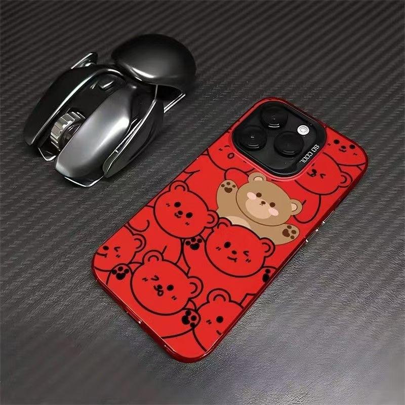 Чехол для мобильного телефона Muppet bear apple 16promax подходит для iPhone15/13/14 Новогодний серебристый 12xr16.
