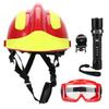Rescue Safety Helmets Anti Impact Fire Fighter Protection Hard Hat with Headlamp and Goggles