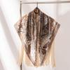 Double-sided Exotic Knight Print Silk Wool Square Scarf Elegant Commute Sunscreen Wrap