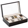 Кейс Elegance из массива дерева для часов Эспрессо с Коллекцией Дисплей Органайзер для часов 12 отделений, Цвет, Стекло, Кейс, Кейс, Кейс на 12 отделений, (Эспрессо,