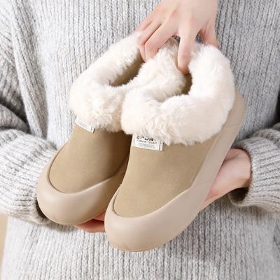 Женские зимние ботинки в корейском стиле с флисовой подкладкой, утепленные хлопковой подкладкой, теплые, на плоской подошве, с мягкой подошвой, повседневные женские хлопковые туфли
