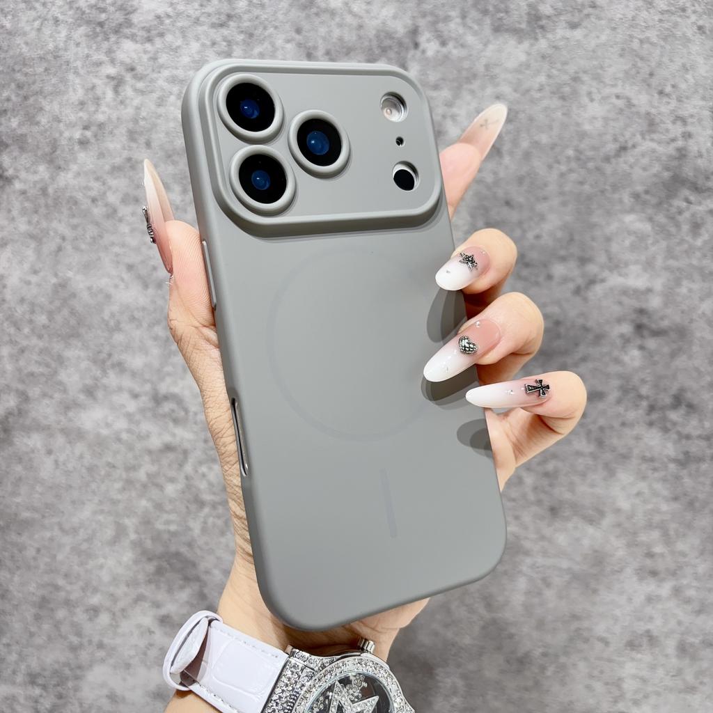 New model Pure Color Liquid for Magnetic Wireless Charge Case for For Iphone 17 16 15 14 13 Pro Max Lens protector Cover