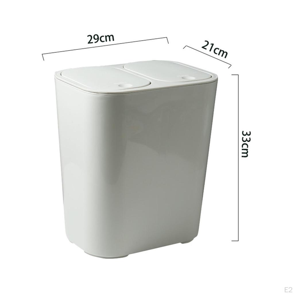 Dry and Wet Separation Kitchen Trash Can Rectangular 12 Liter/3 Gallon Capacity Bathroom Wastebasket