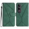 For Vivo V50 Lite 5G Case Skin Touch Lines Imprinted PU Leather Flip Phone Cover