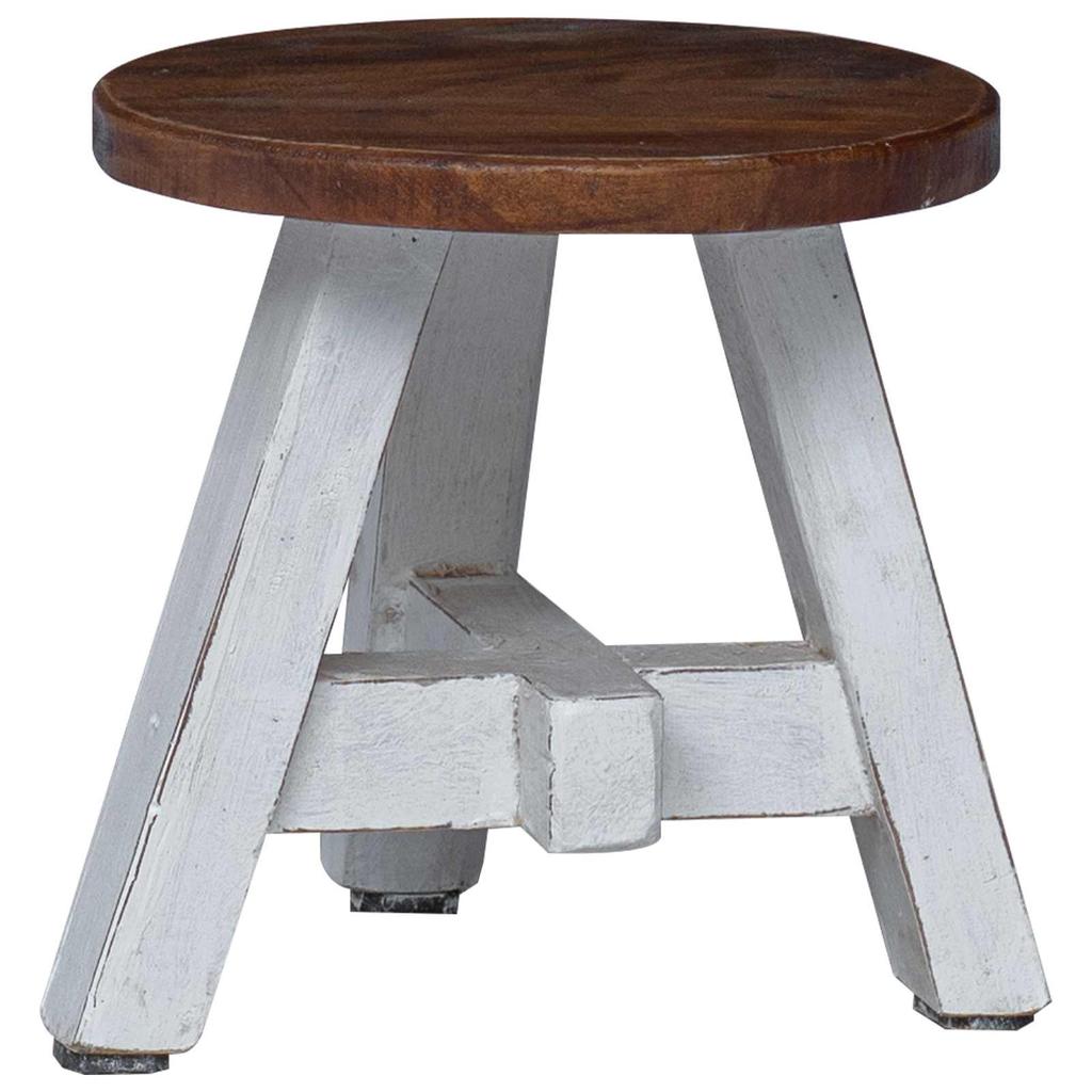 Natural Stool 22 x 22 x 24 cm Mahogany Wood