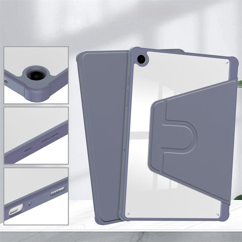 Чехол для Samsung Tab A9+ 11" вращающийся из акрила и кожи - полная защита, 2023, защита от падения