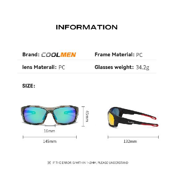 COOLMEN Поляризационные Абсолютно Новые Очки UV400 Мужские Женские Рыболовные Очки Солнцезащитные Очки для Кемпинга Пешего Туризма Вождения Очки Спортивные Солнцезащитные Очки 7