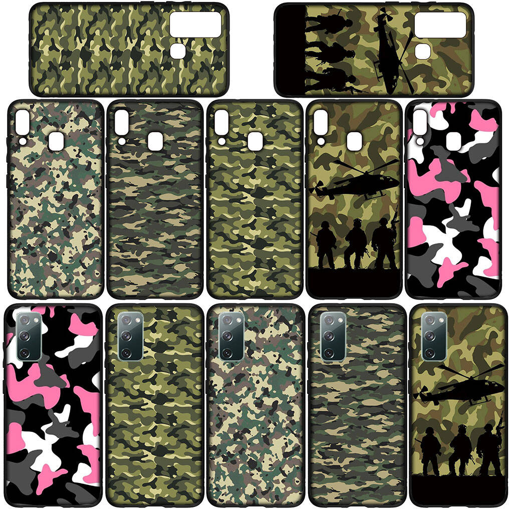 Phone Case for Samsung Galaxy S25 S23 S22 S24 Ultra FE A05 A06 A15 A16 A36 A37 A35 A54 A55 A56 A57 A25 A26 A53 A17 Army Camouflage Camo Military Cover
