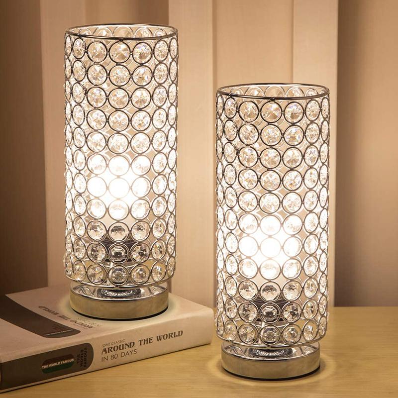 Crystal Table Lamp, Decorative Nightstand Room Lamps, Bedside Night Light Lamp, Fashionable Small Table Lamp