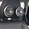 Автомобильный вентилятор AUSTYLCO с двойным USB для заднего сиденья, Поток воздуха, Легкий автомобильный аксессуар, Освещение, Головка, Крепление, Питание, 3-скоростная регулировка, Вращение на 360 градусов,
