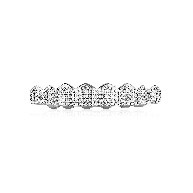 Блестящие циркониевые хип-хоп накладки на зубы Grillz для унисекс, верхние, нижние, съемные, стоматологическая мода, косплей, украшения для зубов