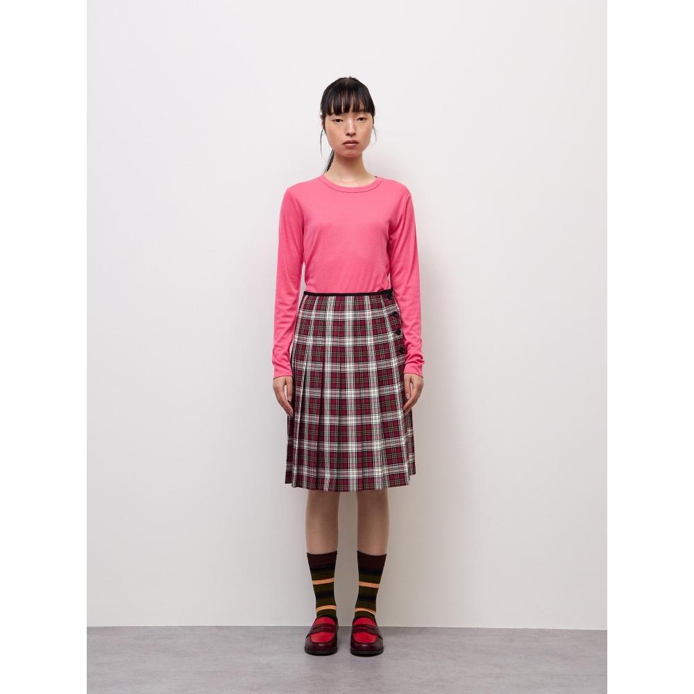 GU by Uniqlo Клетчатая юбка со складками и боковой пуговицей
