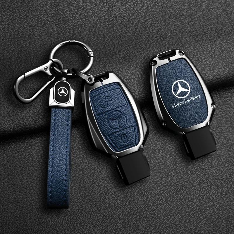 C200 E300 2026 Горячий кожаный чехол-держатель-защита для автомобильного ключа Mercedes Benz A B C E Class GLS GLA GLK GLC CLS CLA AMG W204