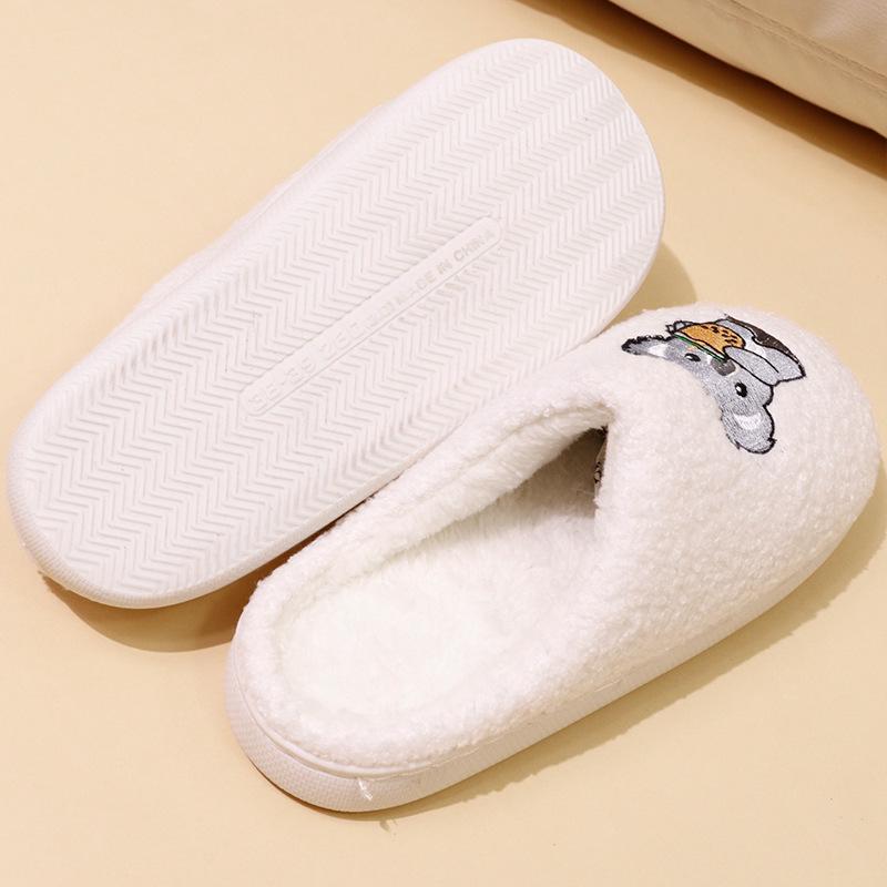 Cute Soft Cute Three-dimensional Cartoon Cotton Slippers Women's Autumn and Winter Warm Indoor Non-slip Home Floor Slippers