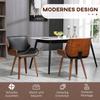 Set of 2 Vintage Dining Chairs, Wood, Fabric Cover, Foam, Black