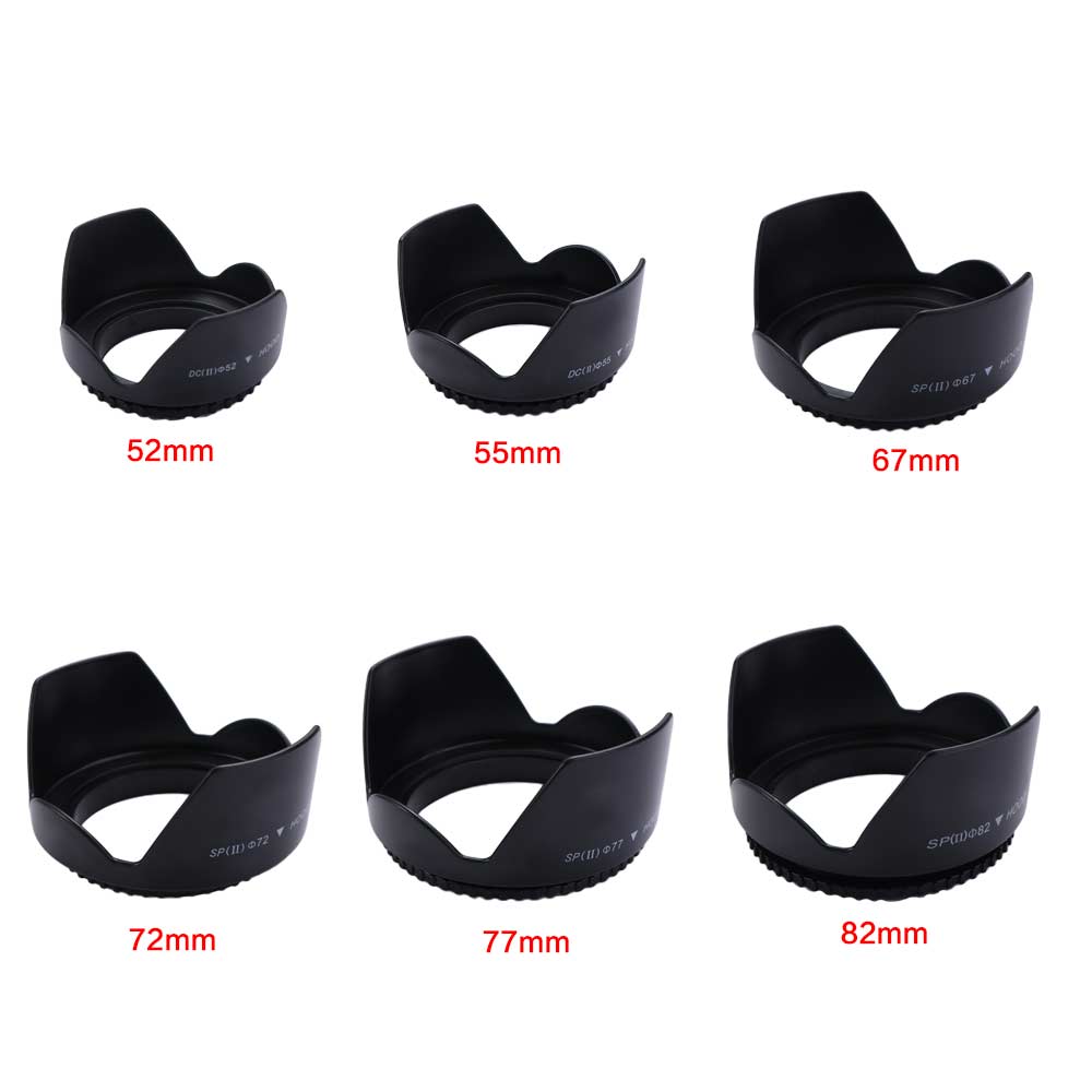 Tulip Petal Camera Lens Hood Screw-in Lens Shade Flower Lens Hood 62mm 67mm 72mm 77mm 82mm