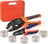 IWISS Automotive Crimping Tool Set with Interchangeable Dies for Faston Bare Insulated and Ferrules Multi-Crimper IWS-QC Terminals, Terminals,