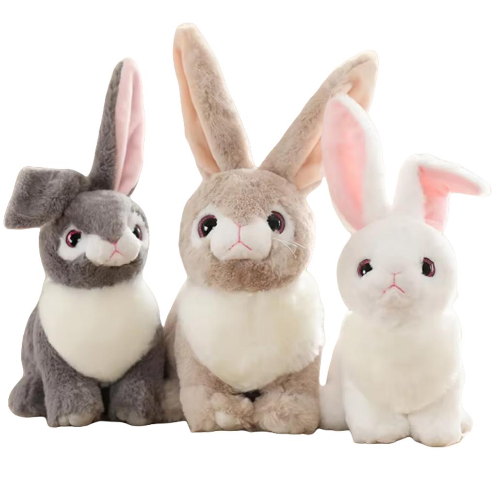 Easter Gift Soft Plush Rabbit Toy Stuffed with PP Cotton Eco-Friendly Lifelike White Stress Relief Plush Animal Stuffed Toys